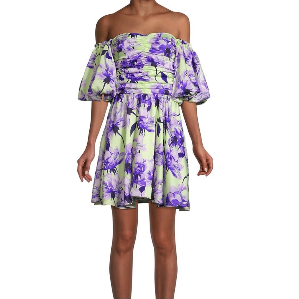 DELFI Off-the-Shoulder Puff-Sleeve Mini Dress